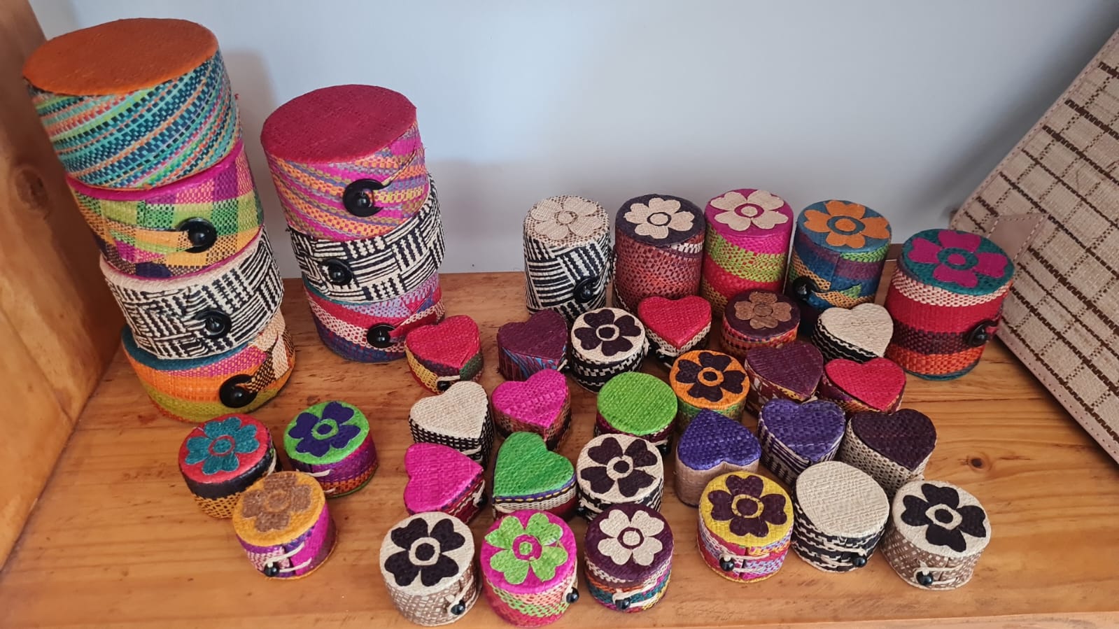 Joyero de rafia Grande