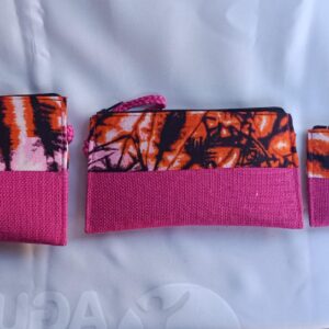 Neceser juego de 3 Rafia y tela