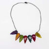 Collar piezas de colores forma de hoja