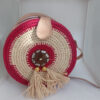 RA-0042 BOLSO RAFIA REDONDO ROSA