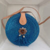 RA-0042 BOLSO RAFIA REDONDO ROSA
