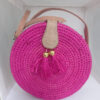 RA-0042 BOLSO RAFIA REDONDO ROSA