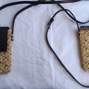 Bolsos smartphone rafia y piel
