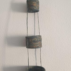 Macetero juego de 3 colores, azul y natural