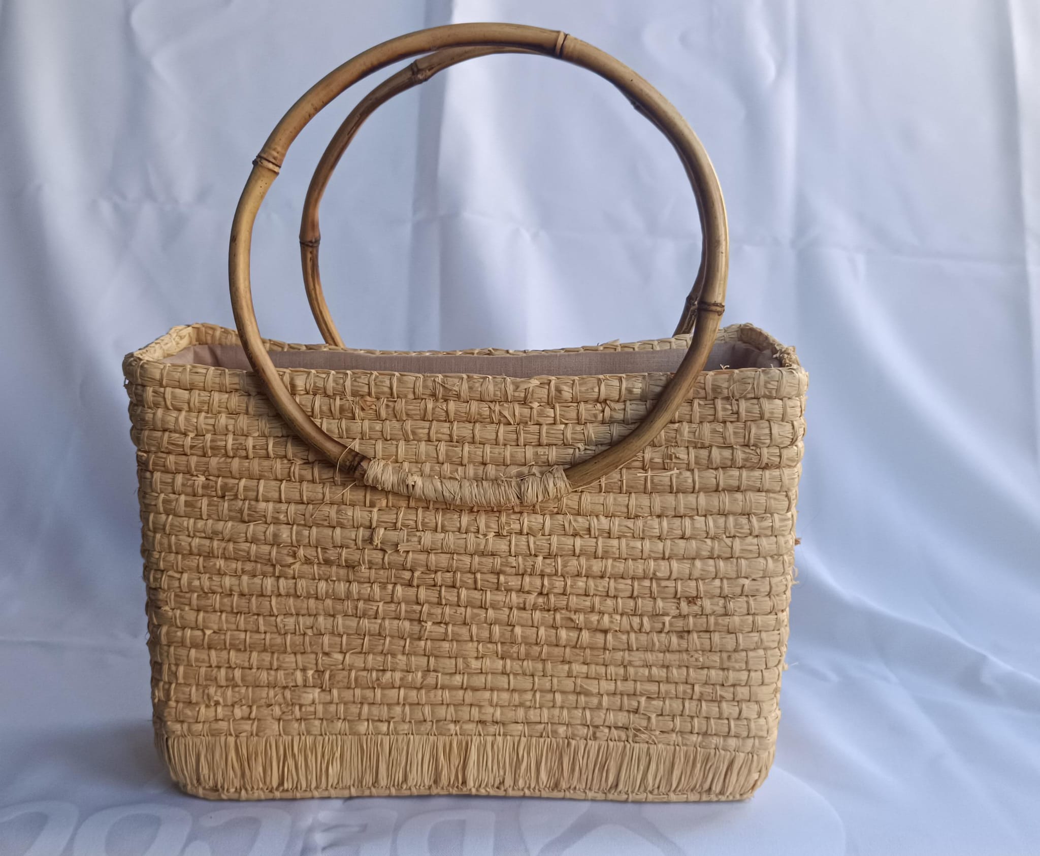 Bolso aro redondo natural juego de 3