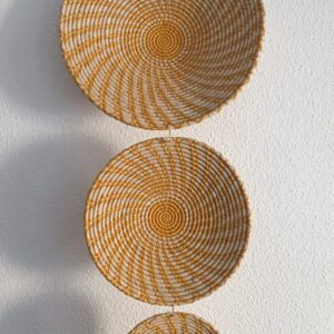 Platos decorados rafia juego de 3