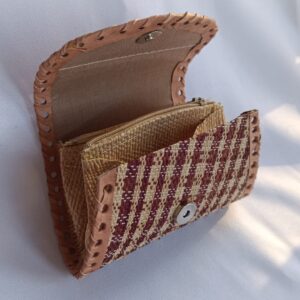 Monedero 3 compartimentos rafia